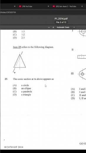 CXC | CSEC TECHNICAL DRAWING PAPER 1 CLIPS - What Does a Vertical Conic Section Look Like? #parabola