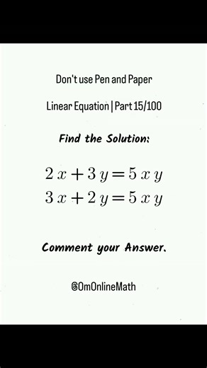 Not a Linear Equation but can we convert it into a Linear Equation...?#linearequation #omonlinemath