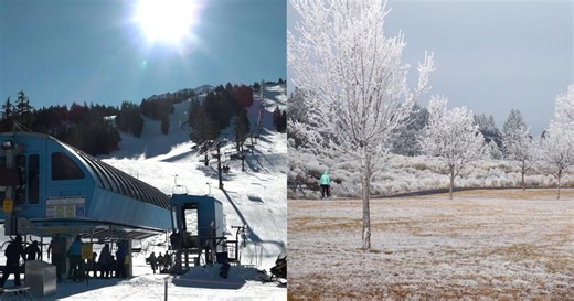 Central Oregon's temperature inversion: Sunny at Mt. Bachelor, freezing fog in Bend