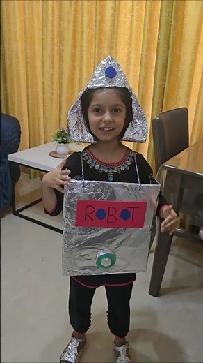 DIY Robot Costume 🤖 Easy & Fun #craft #DIYRobot #KidsOman #costume #robot #viral