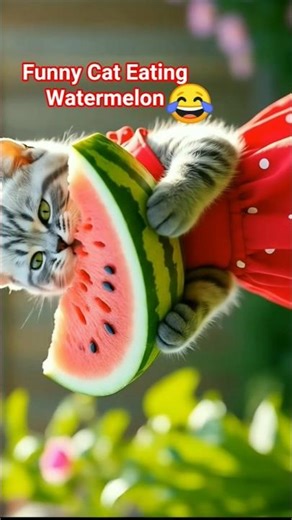 Funny Cat Eating Watermelon😂