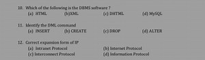 Which of the following is the DBMS software?(a) HTML(b) XML(... | Filo