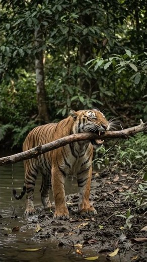 Tiger Emerges From River 😱🐅 | Most Powerful Wildlife Moment Ever!