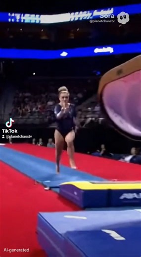 Gymnast Slips on Springboard | Skids over Vault #gymnastics #fail #ouch #vault #ohno