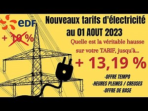 TARIF EDF AOUT 2023 / Attention la hausse plus forte qu'annoncé pour certains...