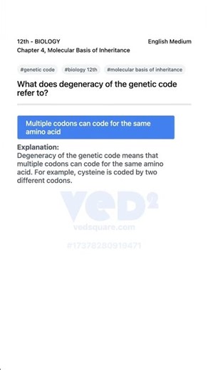 Understanding Genetic Code Degeneracy in Biology 12th