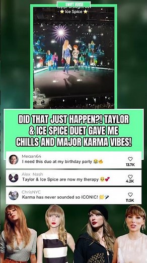 Taylor & Ice Spice Perform “Karma” Together 💕🔥#KarmaIsMyBF #TaylorSwift