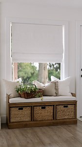 “Our ‘entry’ opens right up into our dining and living rooms and this space needed a functional and aesthetic update!” -@laineandlayne Shop entryway solutions: https://bit.ly/436F9Aq | Pottery Barn