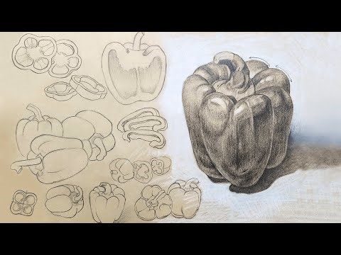 How To Shade Complex Shapes | Shading A Bell Pepper