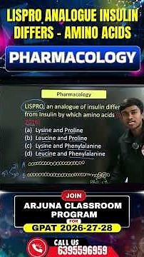 Differnce Between Natural Insulin & Lispro Insulin GPAT 2016 Quuestion #gpatexam #pharmacyindia