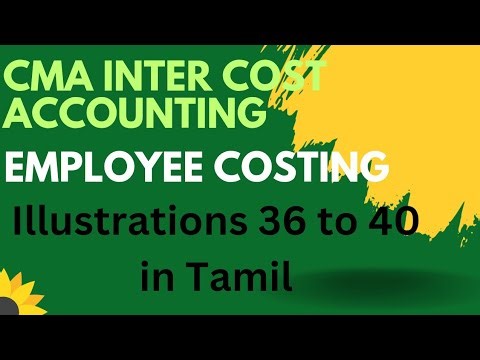 CMA Inter Cost Accounting Employee costing illustration 36 to 40 in Tamil/Labour costing CMA Inter