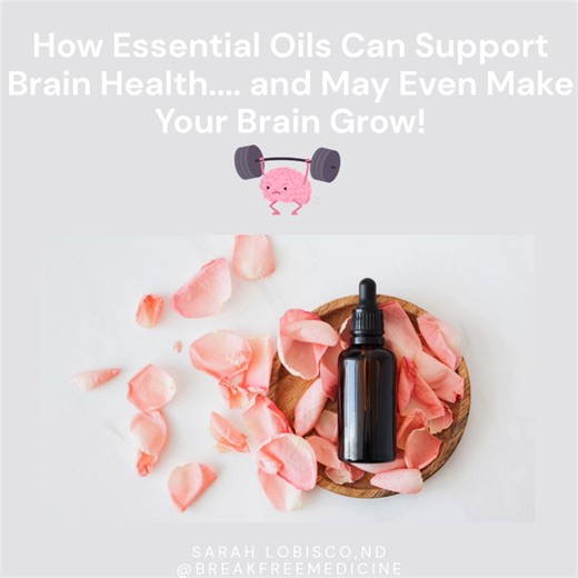 Essential oils have many properties that make them an amazing ally for brain health! 😍 A recent study went viral on another characteristic they offer for brain functioning.... 🧠 Inhalation of rose oil caused grey matter growth over the whole brain in female subjects after 30 days! 🌹 Learn more about essential oils support brain health and the study and its limitations in the reel. Get the full video with resources and references and additional details here: https://dr-lobisco.com/how-essentia