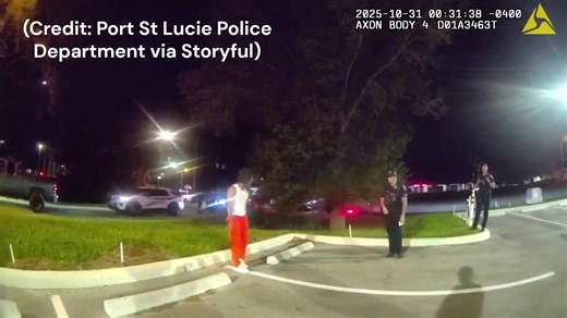 Florida man wearing prison costume for Halloween gets arrested (Credit: Port St Lucie Police Department via Storyful)