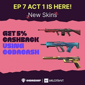 🔥 Unleash the excitement in Valorant Episode 7 Act I! 💥 Battlepass release, new agent Deadlock, and stunning Neo Frontier skin. 💰 Enjoy 5% cashback on Valorant points with Codacash! ⚡️ 🔗Shop now: https://coda.shop/3NvskIs #Codashop #CodashopMY #Valorant | Codashop