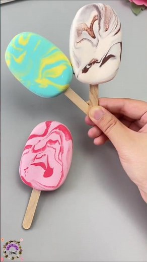 Easy DIY clay popsicles || Polymer clay popsicles step-by-step tutorial #shorts #clayart
