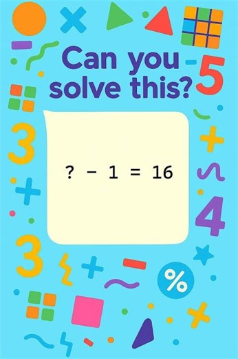 Fun Subtraction Puzzle for Kids! ? - 1 = 16