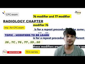 Radiology chapter ll Modifiers ( 26, TC , 76, 77 , 59 ,50 ) #cpcexam #cpc #cpt #medicalcoding #icd