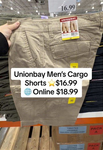 Unionbay Men’s Cargo Shorts ⭐️$16.99 🌐 Online $18.99 Colors: Blue, Green, Tan Sizes: Waist: 30, 32, 34, 36, 38, 40, 42 Inseam: 10” Features You’ll Love: • Hook and loop closure • Stretch twill fabric • Flex waistband for added comfort • Relaxed fit • Classic cargo pockets for extra storage Comfort meets function at a price you’ll love. Grab your pair before they’re gone! 📍SLC, Utah location #fyp #costco #cargoshorts #costcofinds #trending