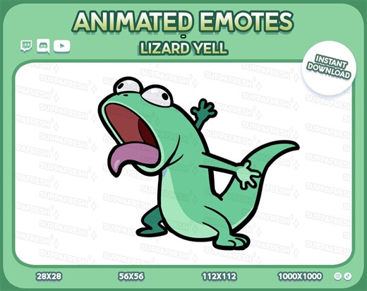 Animated Tom Lizard Yelling Hoppers Meme Emote: Twitch, Discord, Youtube (digital Download) - Etsy