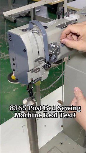 8365 Post Bed Industrial Sewing Machine for Premium Leather Goods – Precision Stitching Show!