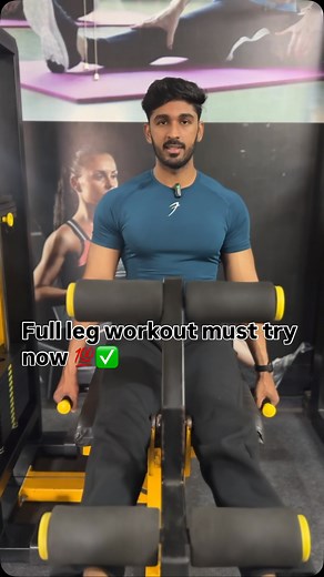 Activate your legs by cycling it for 5 minutes hard Note(all exercises will be four sets, 12/15 reps) 1:-leg extension 2:-barbell squats 3:-leg press 4:-lunges 5:-lying leg curl 6:-sumo squad 7:-hip thrust 8:-seated, calf raises choose weight according to your lifting capacity, do not compromise your form in order to go heavy instead control the weights and do it properly. share this video to your friends to help them. Learn next video is coming on chest back, biceps, triceps, shoulder, full ser