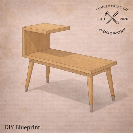 Modern Side Table Blueprint – DIY Plan – Printable PDF for Workshop & Garage Projects - Etsy