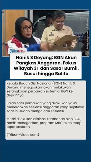 BGN Siapkan Efisiensi Anggaran, Nanik S Deyang Sebut Prioritas Beralih ke Wilayah 3T dan Balita