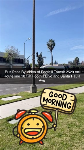 Bus Pass By Video of Foothill Transit 2529 on Route line 187 at Foothill Blvd and Santa Paula Ave
