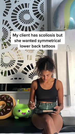 Symmetrical Lower Back Tattoos for Scoliosis