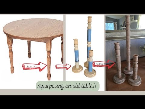✨ Trash to Treasure: I Turned Old Table Legs into Stunning Candle Holders! | Upcycled DIY Wood Decor