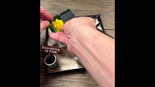 Dumpster Fire Zen Garden - Large 7" X 7" With Fine Sand - Desk Accessory - Funny Novelty Gift - Fidget Stress Relief - 400 Page Sticky Note - Etsy