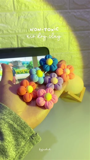 Create Adorable Air Dry Clay Flower Keychains