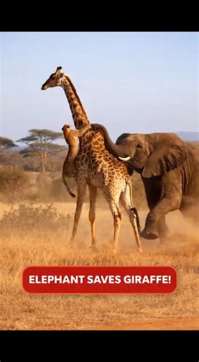 This Elephant Saved a Giraffe at the Last Second