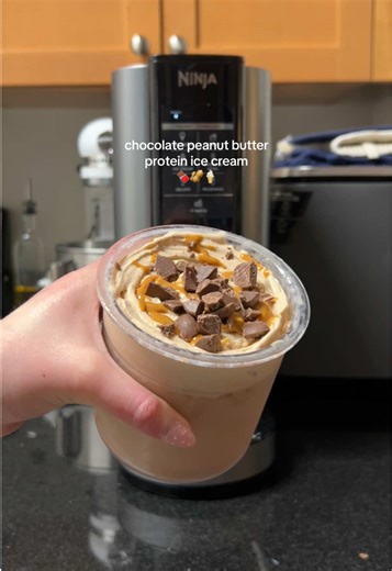 Delicious Chocolate Peanut Butter Protein Ice Cream