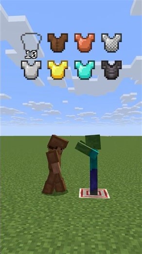 How Long Can All ARMOR Save You From Zombies? #minecraft #shorts