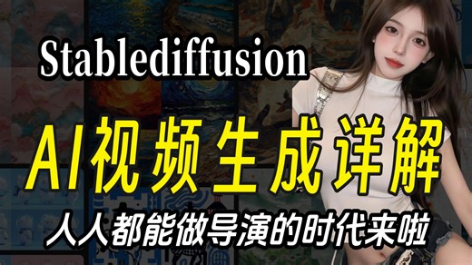 【Stable Diffusion教程】最强AI视频生成详细教程步骤，人人都能做导演的时代来啦！AI视频转动画 SD视频转绘 (附插件安装包）