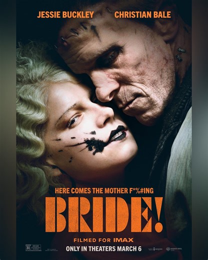 FANGORIA on Instagram: "THE BRIDE! Trailer: Frankenstein Gets The Bonnie & Clyde Treatment Maggie Gyllenhaal's film hits theaters in March! THE BRIDE! has awoken, and she isn’t messing around. Warner Bros. has released a new trailer for the upcoming horror film directed by Maggie Gyllenhaal, putting Christian Bale and Jessie Buckley front and center as Frankenstein’s monster and his bride — except this time, it’s their humanity that makes them monstrous. More coverage at our link in bio and in F