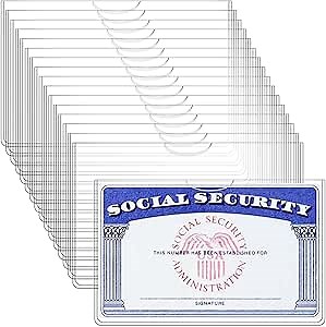 17 Pack Social Security Card Protector/Medicare Card Protector Sleeve/Social Security Card Holder/Credit Card Sleeves/Protective case for Drivers License、Credit Card 、SSN Card，3.8x2.32in., Clear