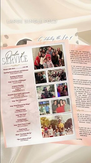 Pamela R. Moore Funeral Program Design - Large Single Fold