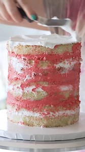 Check out how I turned grocery store cakes into this beautiful striped rainbow cake 🌈 #bakinglove #cakedecorating | The Icing Artist