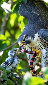 Peregrine Falcon vs Banded Snake #PeregrineFalcon #FalconVsSnake #WildlifeFeeding #BirdOfPrey #NatureSurvival | Marsmetech
