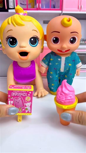 ASMR Unboxing Cocomelon & Minnie Mouse Eating Ice Cream | Satisfying Toy ASMR #shorts