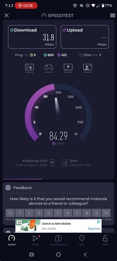 kinetic by Windstream home Internet speed test aka Uniti