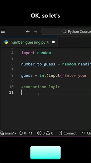 Comparison Logic for Number guessing game #pythontutorial #python
