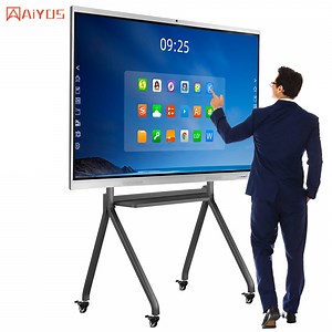 [Hot Item] Aiyos Digital Smart Board 100inch 4K Touch Screen Interactive Whiteboard Floor Stand/Wall Mounted for Conference Meeting Room