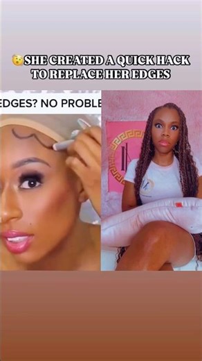 🫨She Draws On Her Edges‼️🎨 #edgeslaid #edgestutorial #fyp #hairtutorial