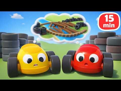 Racing cars in action – Helper Cars cartoons in German