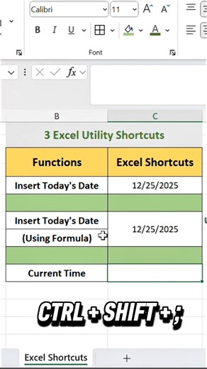 3 Excel utility shortcuts you should know ⚡Work faster. Save time. 📊 #excel #excelshortcuts