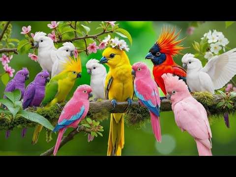 Rainforest Birds and Waterfalls & Gentle Piano Music 4K — Calming Tropical Sounds for Study