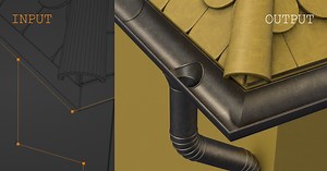 Procedural Drainage Gutter System for Blender